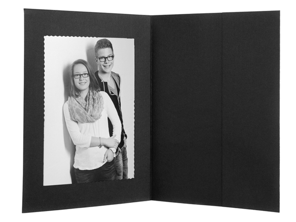 25 Portraitmappen schwarz für Fotos 13x18 cm